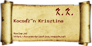 Kocsán Krisztina névjegykártya