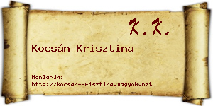 Kocsán Krisztina névjegykártya