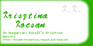 krisztina kocsan business card